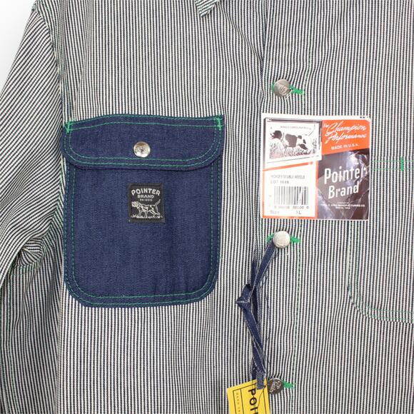 XL PointerBrand LCKing HickoryStripe ChoreCoat DoubleNeedle GreenStitch USA - Picture 14 of 16